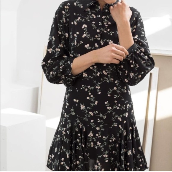& other Stories Long Sleeve Floral button front Dress - Picture 5 of 12